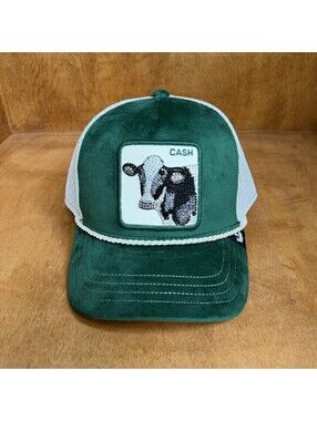 Goorin Bros The Farm Emerald Cash Cow Trucker Rope Snapback Hat Cap Green Velvet